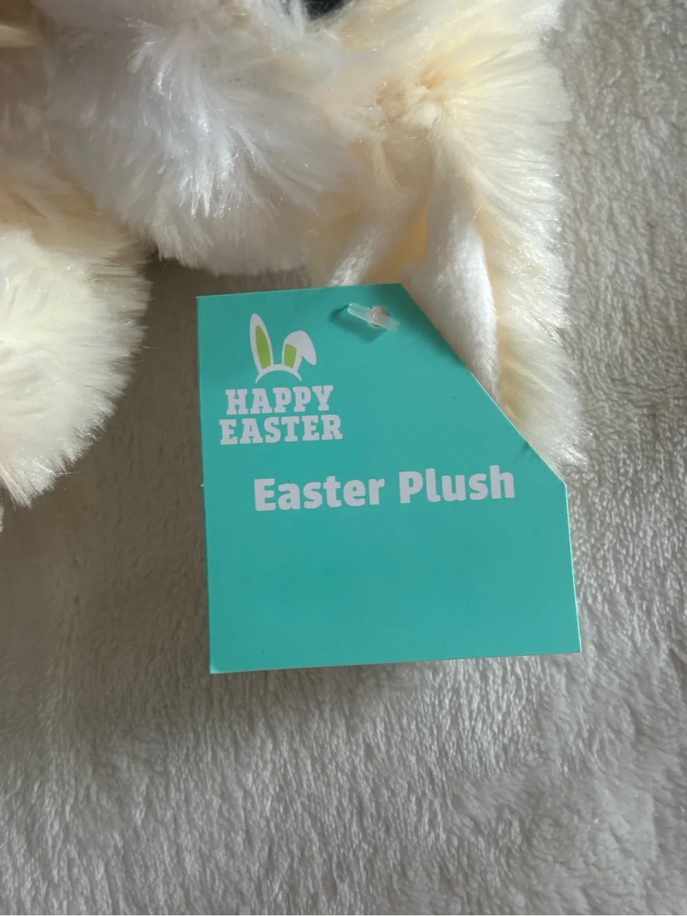 Happy Easter White Bunny Rabbit Plush | Soft Stuffed Animal with Bow | NWT